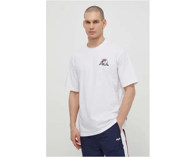 Fila tricou din bumbac Liberec barbati, culoarea alb, cu imprimeu, FAM0670