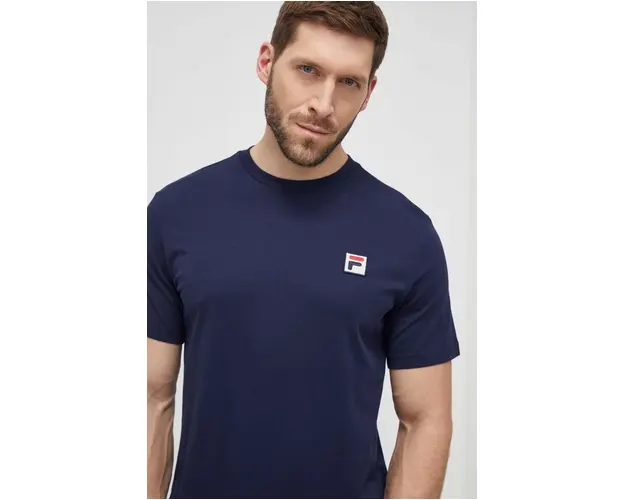 Fila tricou din bumbac barbati, culoarea albastru marin, cu imprimeu
