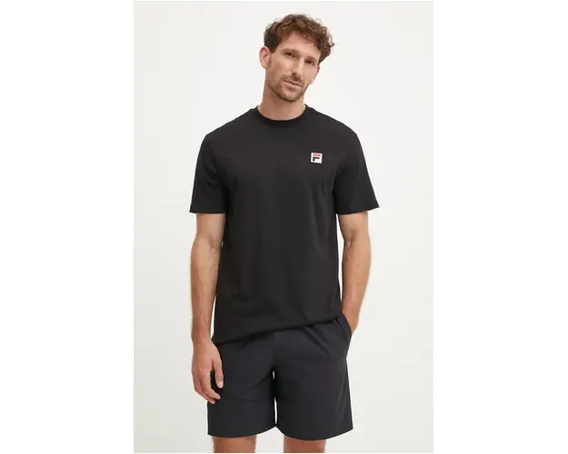 Fila tricou din bumbac barbati, culoarea negru, cu imprimeu