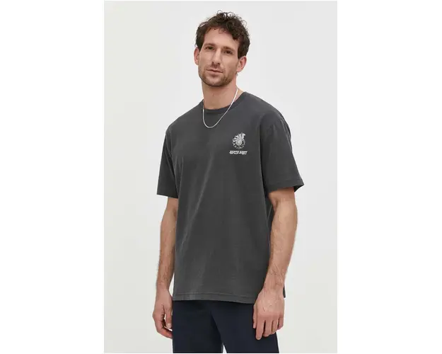 Samsoe Samsoe tricou din bumbac barbati, culoarea gri, cu imprimeu