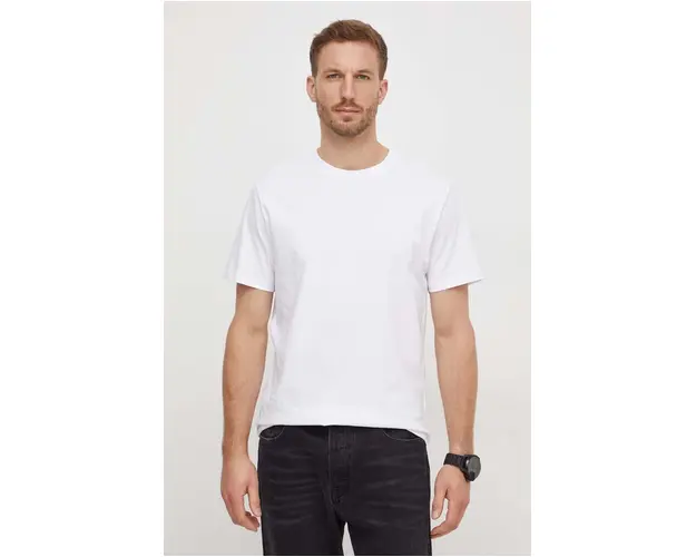 Pepe Jeans tricou din bumbac Connor barbati, culoarea alb, neted