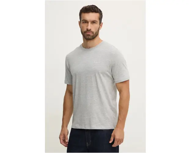 Pepe Jeans tricou din bumbac Connor barbati, culoarea gri, neted, PM509206
