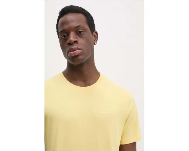 Pepe Jeans tricou din bumbac Connor barbati, culoarea galben, neted