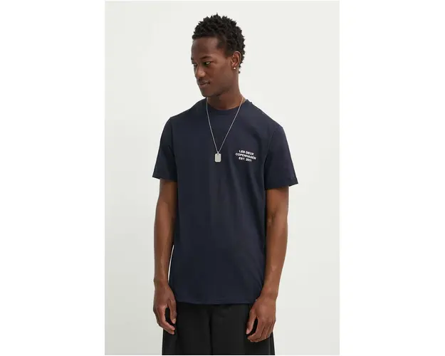 Les Deux tricou din bumbac barbati, culoarea negru, cu imprimeu, LDM101165