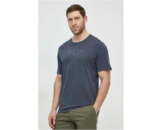 Pepe Jeans tricou din bumbac barbati, culoarea gri, cu imprimeu