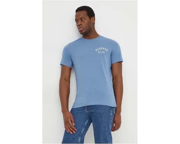 Barbour tricou din bumbac barbati, cu imprimeu