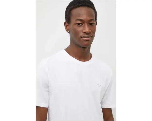 IRO tricou din bumbac barbati, culoarea alb, neted