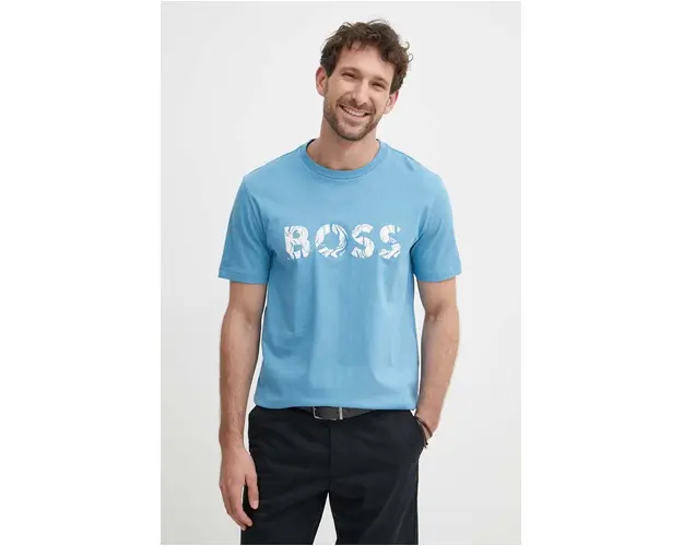 BOSS Orange tricou din bumbac barbati, cu imprimeu 50515997