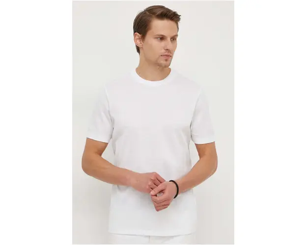 BOSS tricou din bumbac barbati, culoarea alb, uni 50511595
