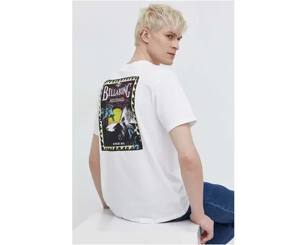 Billabong tricou din bumbac barbati, culoarea alb, cu imprimeu