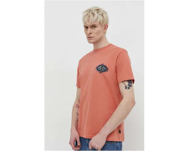 Billabong tricou din bumbac barbati, culoarea portocaliu, cu imprimeu