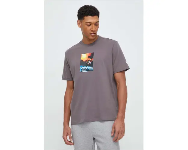 adidas Originals tricou din bumbac barbati, culoarea gri, cu imprimeu IM9680