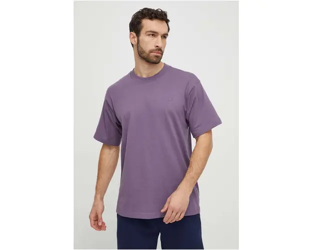 adidas Originals tricou din bumbac barbati, culoarea violet, uni IP2772