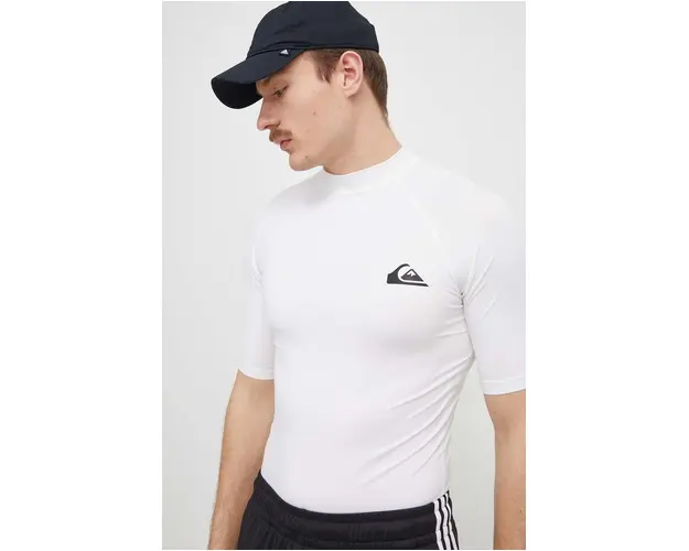 Quiksilver tricou barbati, culoarea alb, neted