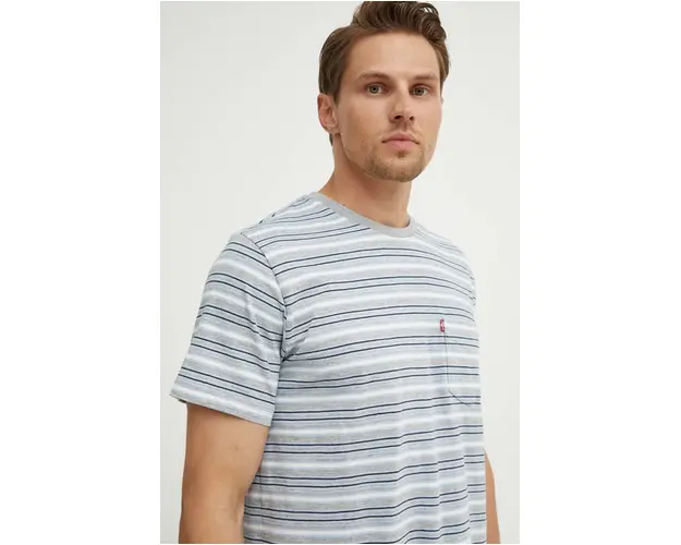 Levi's tricou din bumbac barbati, culoarea gri, modelator