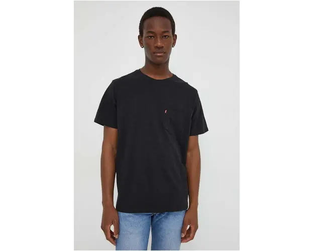 Levi's tricou din bumbac barbati, culoarea negru, modelator
