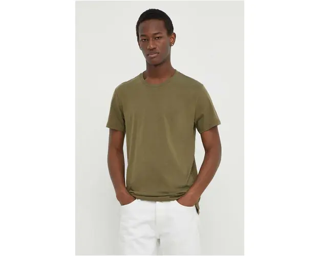 Levi's tricou din bumbac 2-pack barbati, culoarea verde, neted