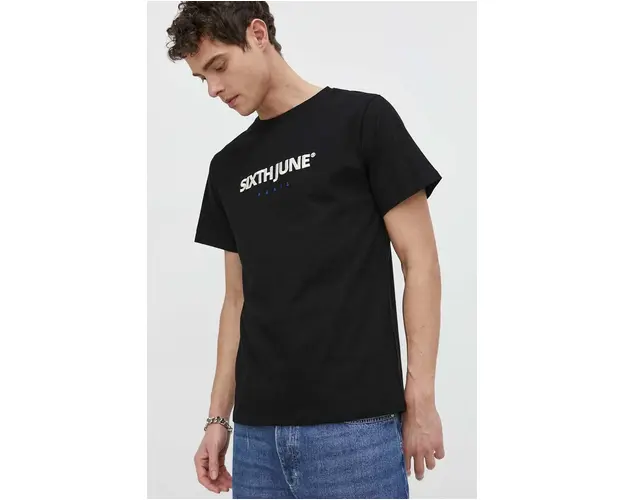 Sixth June tricou din bumbac barbati, culoarea negru, cu imprimeu
