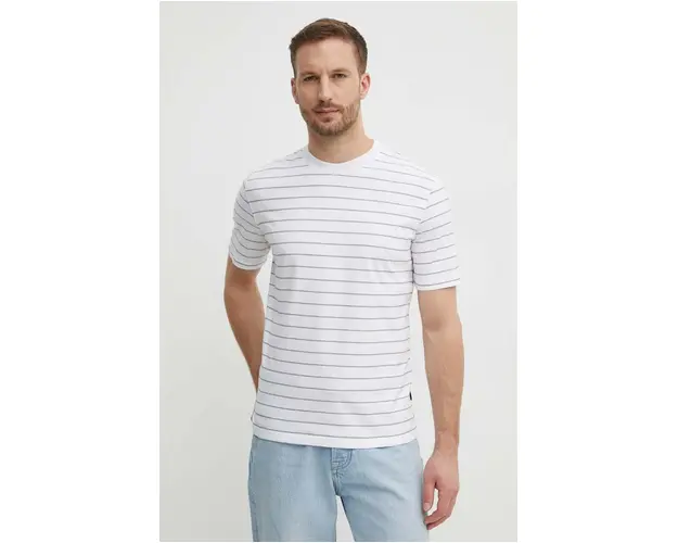 Sisley tricou din bumbac barbati, culoarea alb, modelator