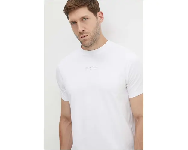 Karl Lagerfeld tricou barbati, culoarea alb, cu imprimeu