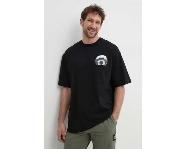 Karl Lagerfeld tricou din bumbac Dour Darcel X Karl barbati, culoarea negru, cu imprimeu, 542270.755099