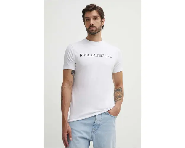 Karl Lagerfeld tricou barbati, culoarea negru, cu imprimeu, 542221.755053