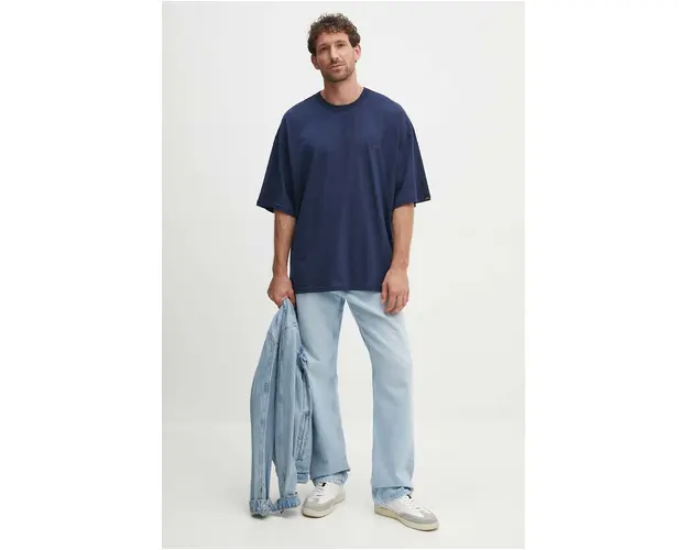 Alpha Industries tricou din bumbac Essentials RL barbati, culoarea albastru marin, cu imprimeu, 146504