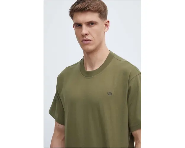 adidas Originals tricou din bumbac barbati, culoarea verde, neted, IP2771