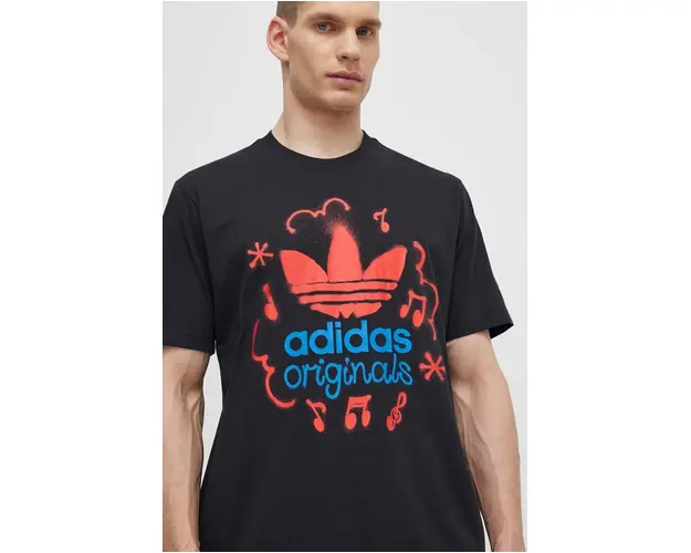 adidas Originals tricou din bumbac barbati, culoarea negru, cu imprimeu, IS0224