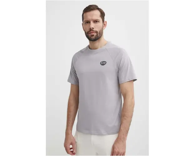 Hummel tricou din bumbac hmlLGC KAI REGULAR HEAVY T-SHIRT barbati, culoarea gri, cu imprimeu, 223989