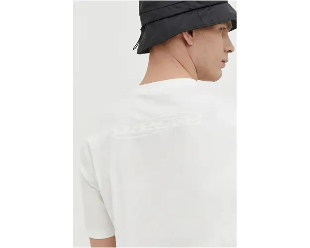 Diesel tricou din bumbac barbati, culoarea alb, cu imprimeu A12269.0QANW