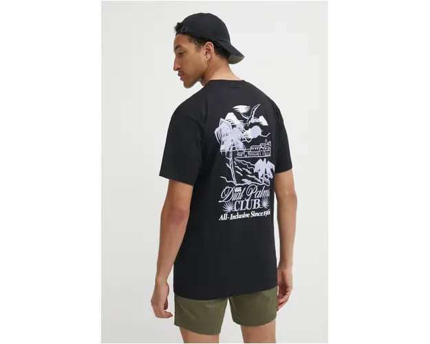 Vans tricou din bumbac barbati, culoarea negru, cu imprimeu