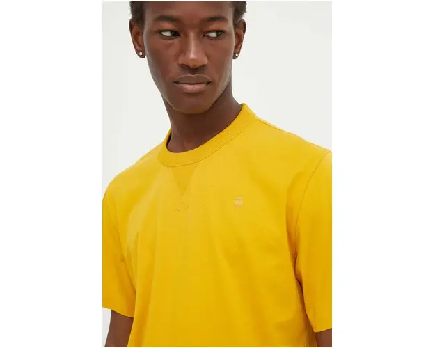 G-Star Raw tricou din bumbac barbati, culoarea alb, neted