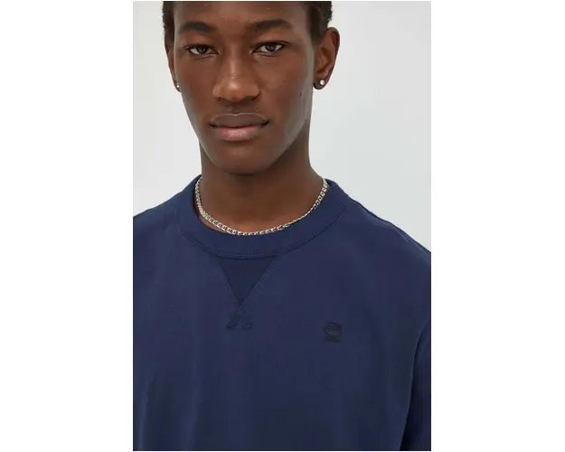 G-Star Raw tricou din bumbac barbati, culoarea albastru marin, neted