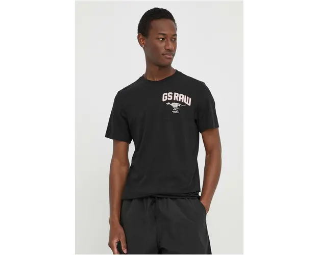 G-Star Raw tricou din bumbac barbati, culoarea negru, cu imprimeu