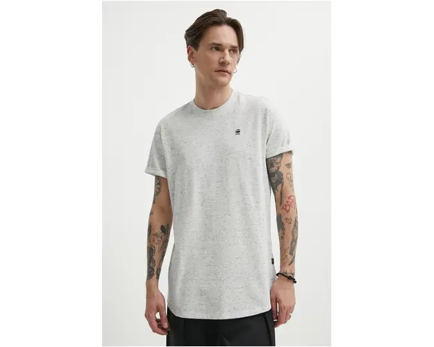 G-Star Raw tricou din bumbac barbati, culoarea gri, neted