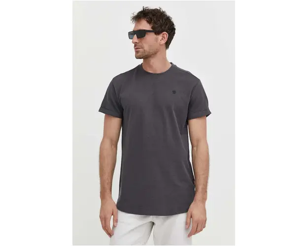 G-Star Raw tricou din bumbac barbati, culoarea gri, neted
