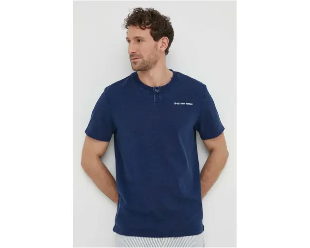 G-Star Raw tricou din bumbac barbati, culoarea albastru marin, cu imprimeu
