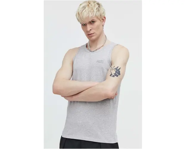 Superdry tricou din bumbac barbati, culoarea gri