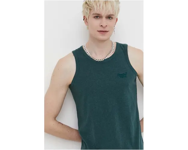 Superdry tricou din bumbac barbati, culoarea verde