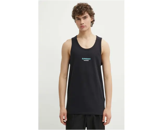 Superdry tricou din bumbac barbati, culoarea negru