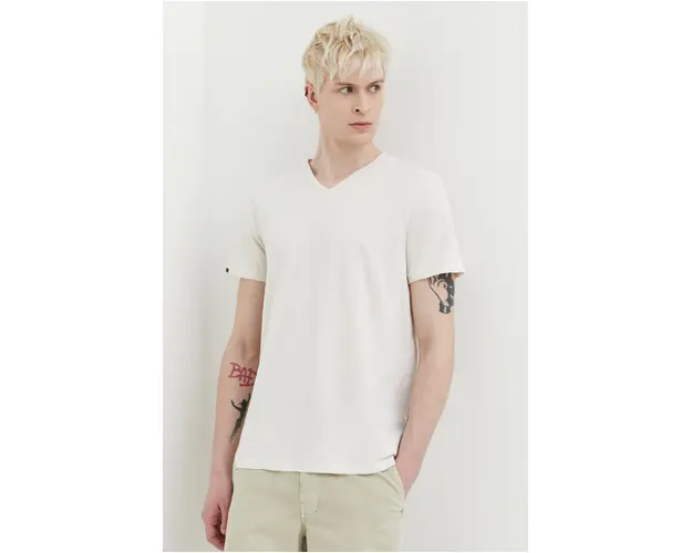 Superdry tricou din bumbac barbati, culoarea bej, melanj