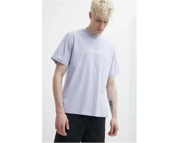 Dickies tricou din bumbac PATRICK SPRINGS TEE SS barbati, culoarea violet, cu imprimeu, DK0A4YR7