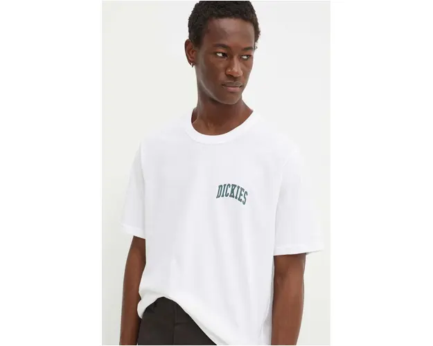 Dickies tricou din bumbac AITKIN CHEST TEE SS barbati, culoarea alb, cu imprimeu, DK0A4Y8O