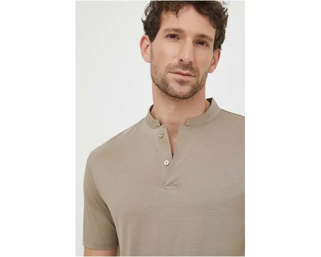 Drykorn tricou barbati, culoarea bej, neted