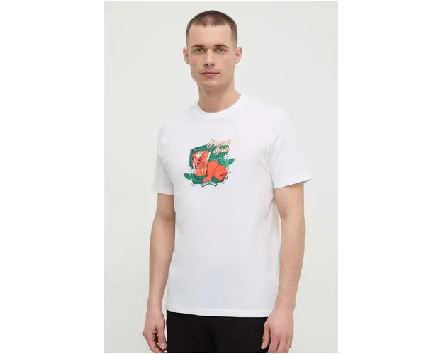 Puma tricou din bumbac barbati, culoarea bej, cu imprimeu 625414