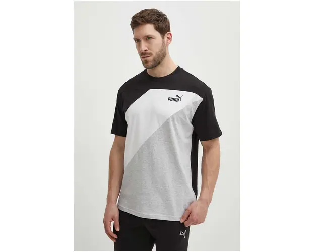 Puma tricou din bumbac POWER barbati, culoarea negru, cu model, 678929