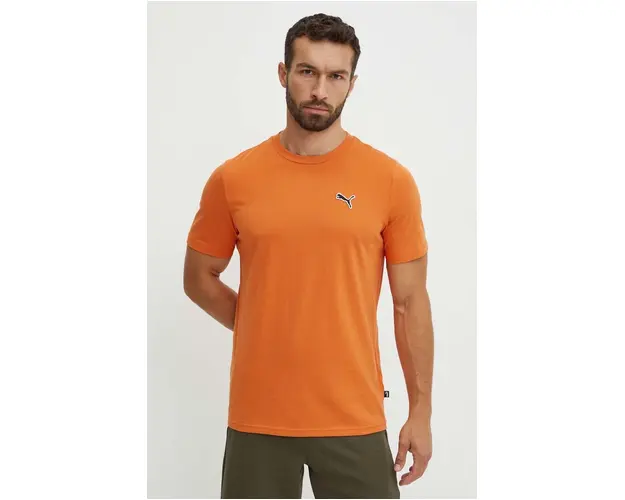 Puma tricou din bumbac BETTER ESSENTIALS barbati, culoarea portocaliu, neted, 675977