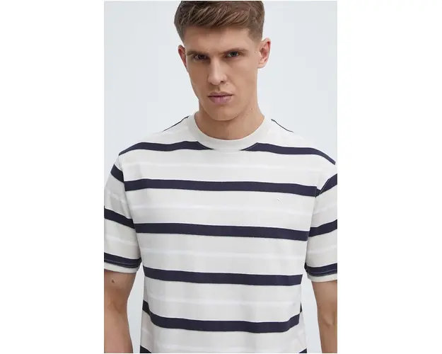 Puma tricou din bumbac MMQ barbati, culoarea bej, modelator, 624015