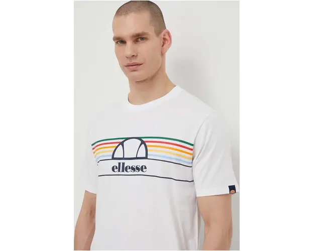 Ellesse tricou din bumbac Lentamente T-Shirt barbati, culoarea alb, cu imprimeu, SHV11918